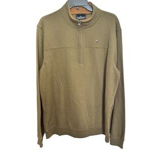 Tailor Vintage Sweater Men's Large Quarter Zip Pullover‎ Long Sleeve Olive Green